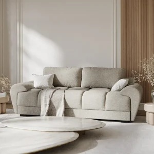 Bank van chenillestof Peebles – 3 plaatsen – beige grijs Bank van chenillestof Peebles – 3 plaatsen – beige grijs
