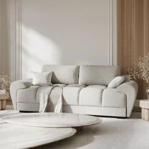 Bank van geweven stof Peebles – 3 plaatsen – beige Bank van geweven stof Peebles – 3 plaatsen – beige