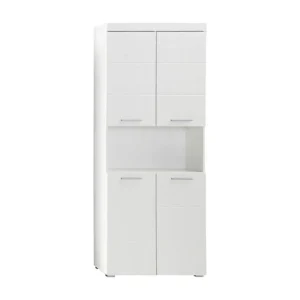 Kelia glanzend witte 2-deurs badkamerzuil 73 cm