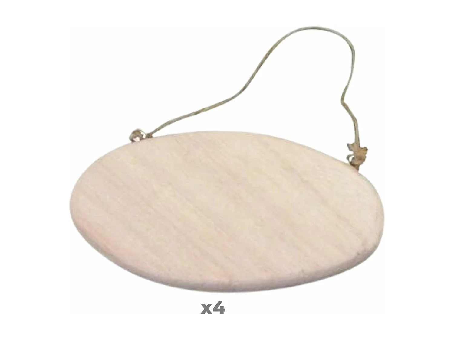 4 ovale deurplaten met koord 14,5 cm