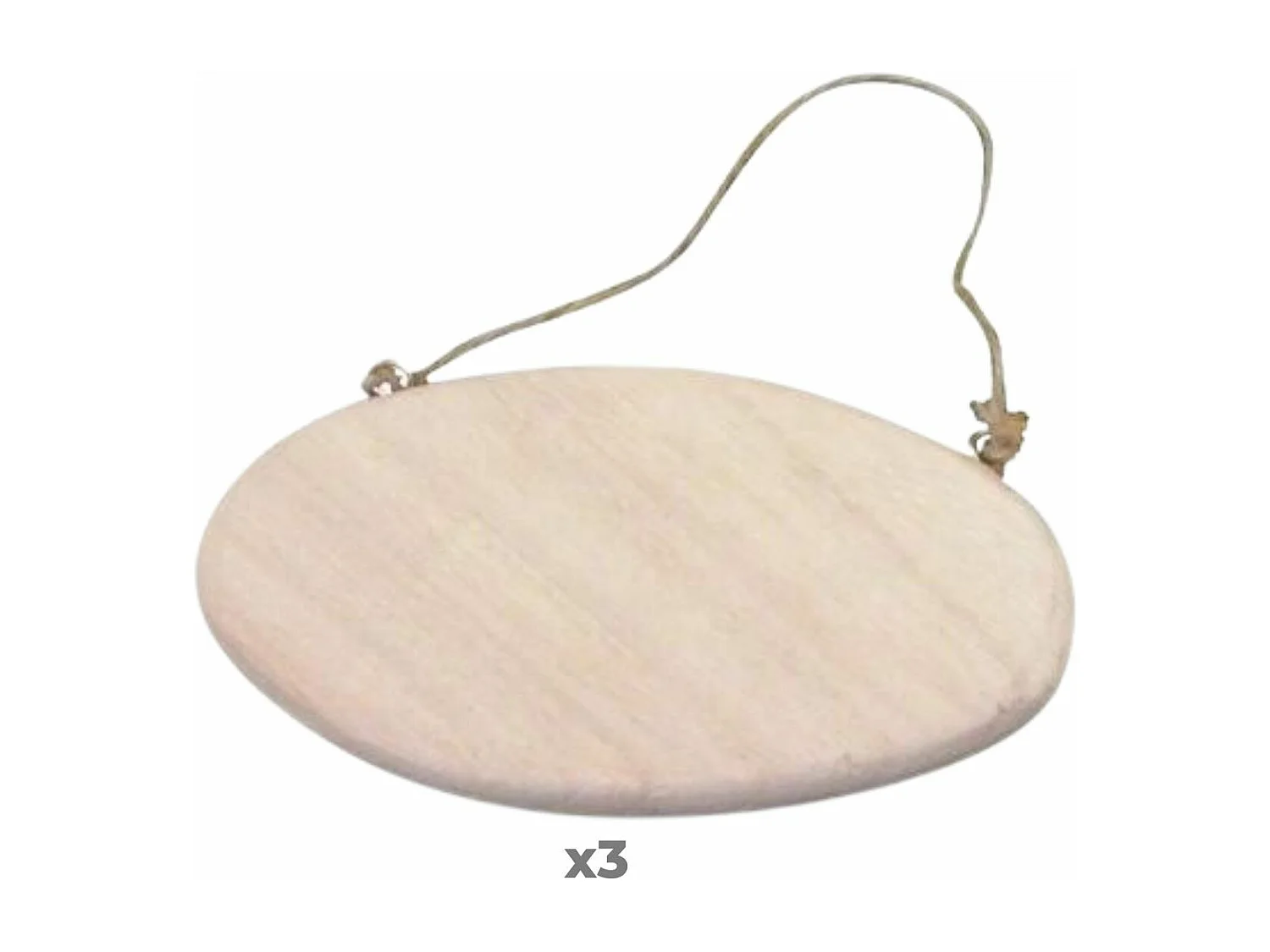 3 ovale deurplaten met koord 14,5 cm