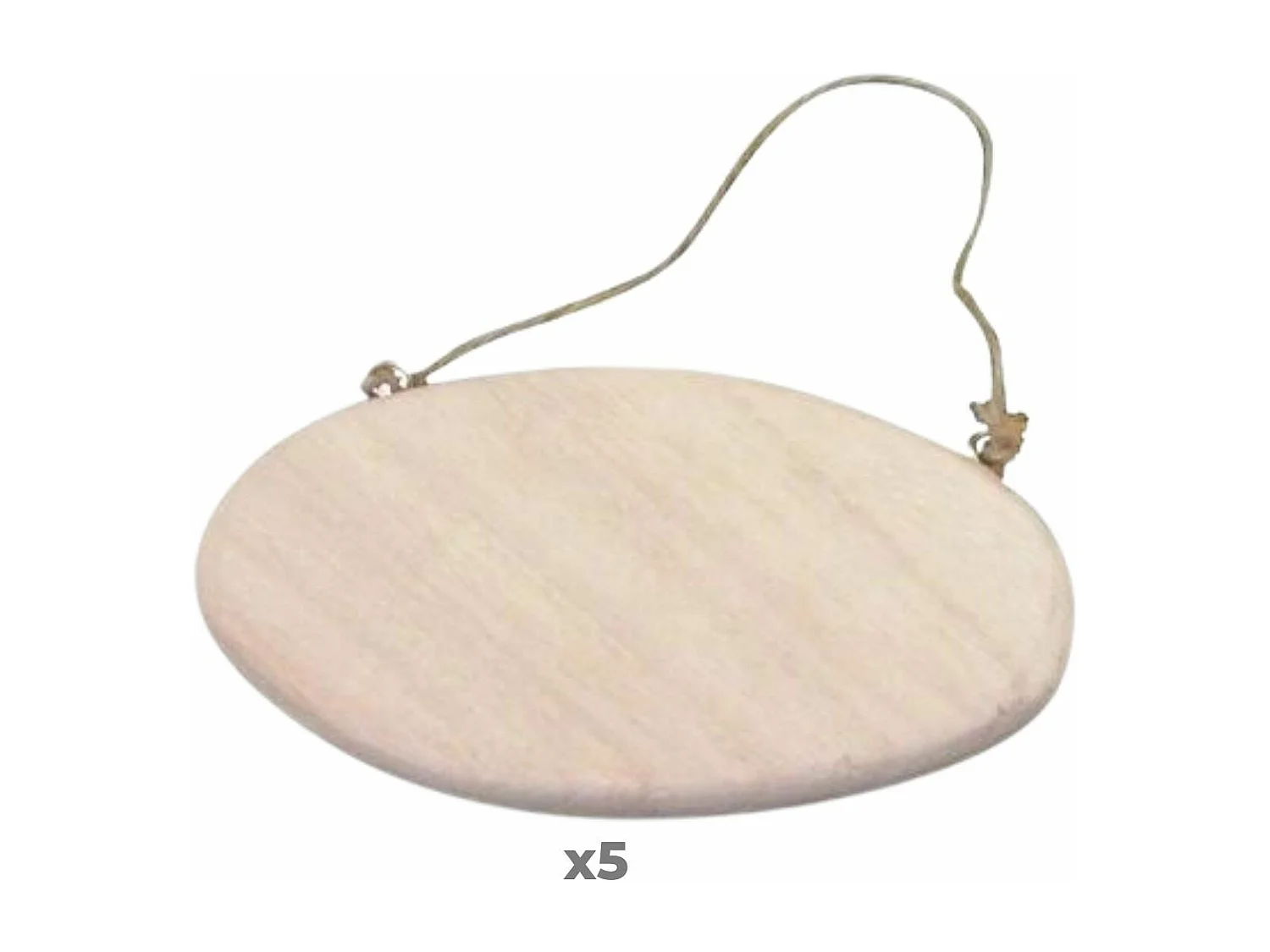 5 ovale deurplaten met koord 14,5 cm