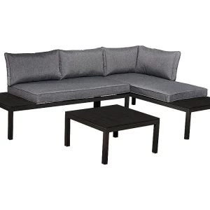 4-zits tuinmeubelset Corfou Grijs en Zwart 4-zits tuinmeubelset Corfou Grijs en Zwart