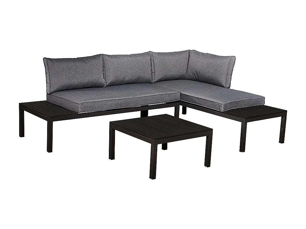 4-zits tuinmeubelset Corfou Grijs en Zwart