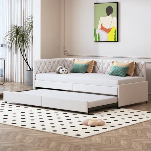 90x200cm gestoffeerde slaapbank, 2-in-1, verborgen tweepersoonsbed, opklapbaar, fluweel, beige 90x200cm gestoffeerde slaapbank, 2-in-1, verborgen tweepersoonsbed, opklapbaar, fluweel, beige