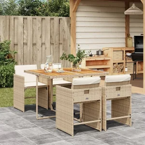 5-delige Tuinset met kussens poly rattan beige 5-delige Tuinset met kussens poly rattan beige