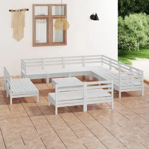 12-delige Loungeset massief grenenhout wit 12-delige Loungeset massief grenenhout wit