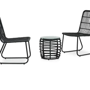 3-delige Bistroset poly rattan zwart 3-delige Bistroset poly rattan zwart