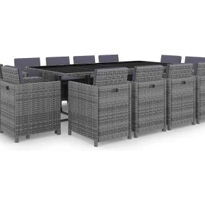 13-delige Tuinset met kussens poly rattan antraciet 13-delige Tuinset met kussens poly rattan antraciet