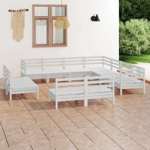 11-delige Loungeset massief grenenhout wit 11-delige Loungeset massief grenenhout wit
