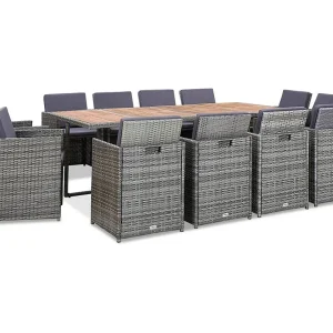 13-delige Tuinset met kussens poly rattan antracietkleurig 13-delige Tuinset met kussens poly rattan antracietkleurig