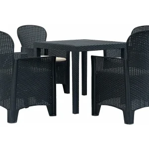 5-delige Tuinset rattan-look kunststof antraciet 5-delige Tuinset rattan-look kunststof antraciet