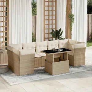 8-delige Loungeset met kussens poly rattan beige 8-delige Loungeset met kussens poly rattan beige