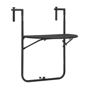 Balkontafel hangend 60x64x83,5 cm rattan-look kunststof bruin