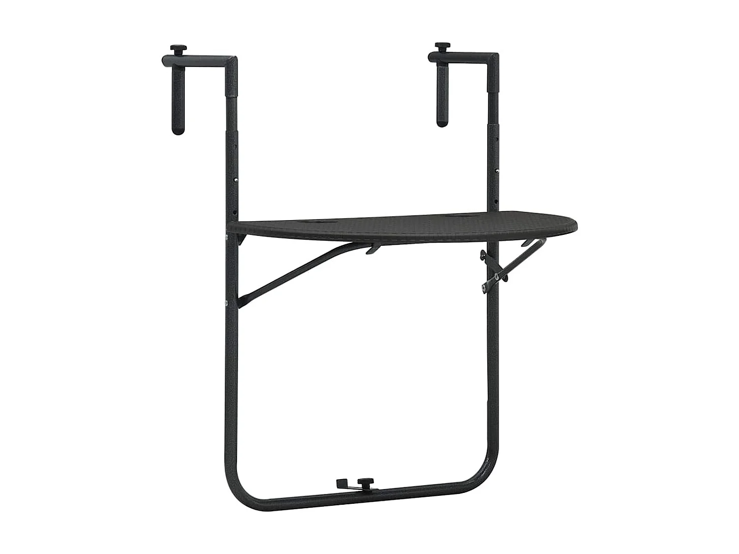 Balkontafel hangend 60x64x83,5 cm rattan-look kunststof bruin