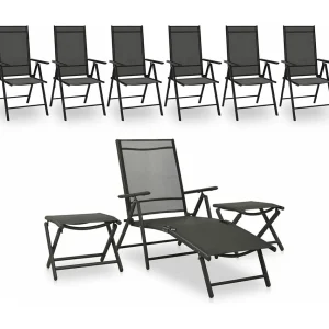 9-delige Loungeset zwart en antracietkleurig 9-delige Loungeset zwart en antracietkleurig