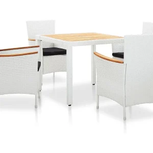 5-delige Tuinset poly rattan wit 5-delige Tuinset poly rattan wit