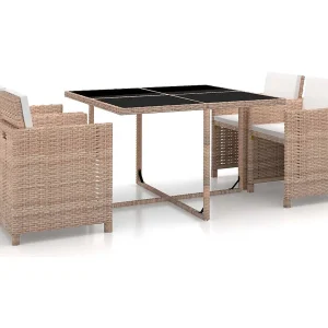 5-delige Tuinset met kussens poly rattan beige 5-delige Tuinset met kussens poly rattan beige