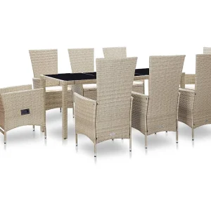 9-delige Tuinset met kussens poly rattan beige 9-delige Tuinset met kussens poly rattan beige