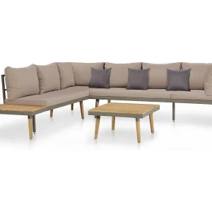 4-delige Loungeset met kussens massief acaciahout bruin 4-delige Loungeset met kussens massief acaciahout bruin