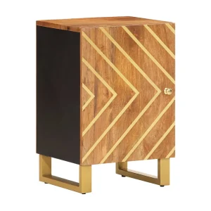 Badkamerkast 38×33,5×58 cm massief mangohout bruin en zwart Badkamerkast 38×33,5×58 cm massief mangohout bruin en zwart