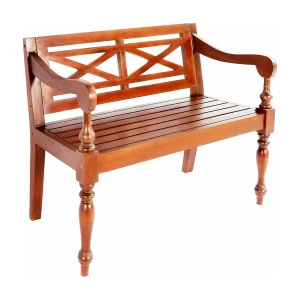 Bank Batavia 98 cm massief mahoniehout donkerbruin Bank Batavia 98 cm massief mahoniehout donkerbruin