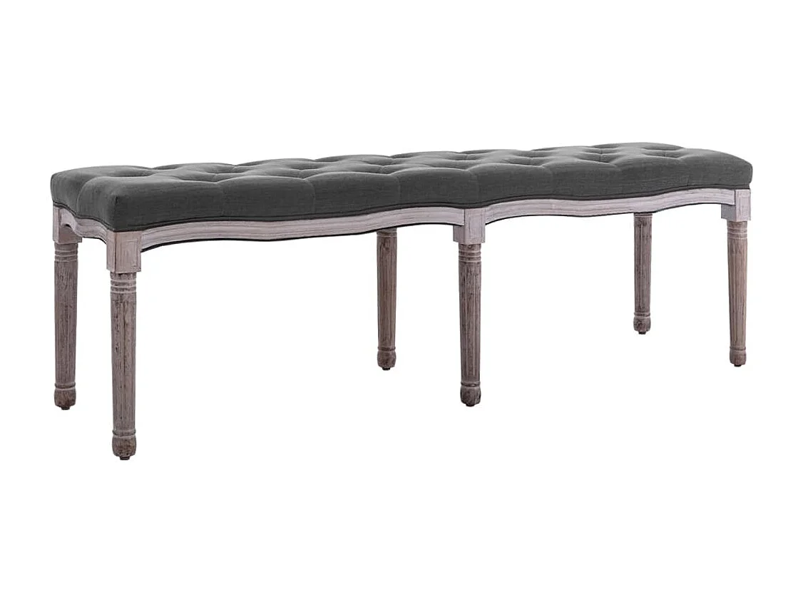 Bankje 150x40x48 cm linnen massief hout donkergrijs