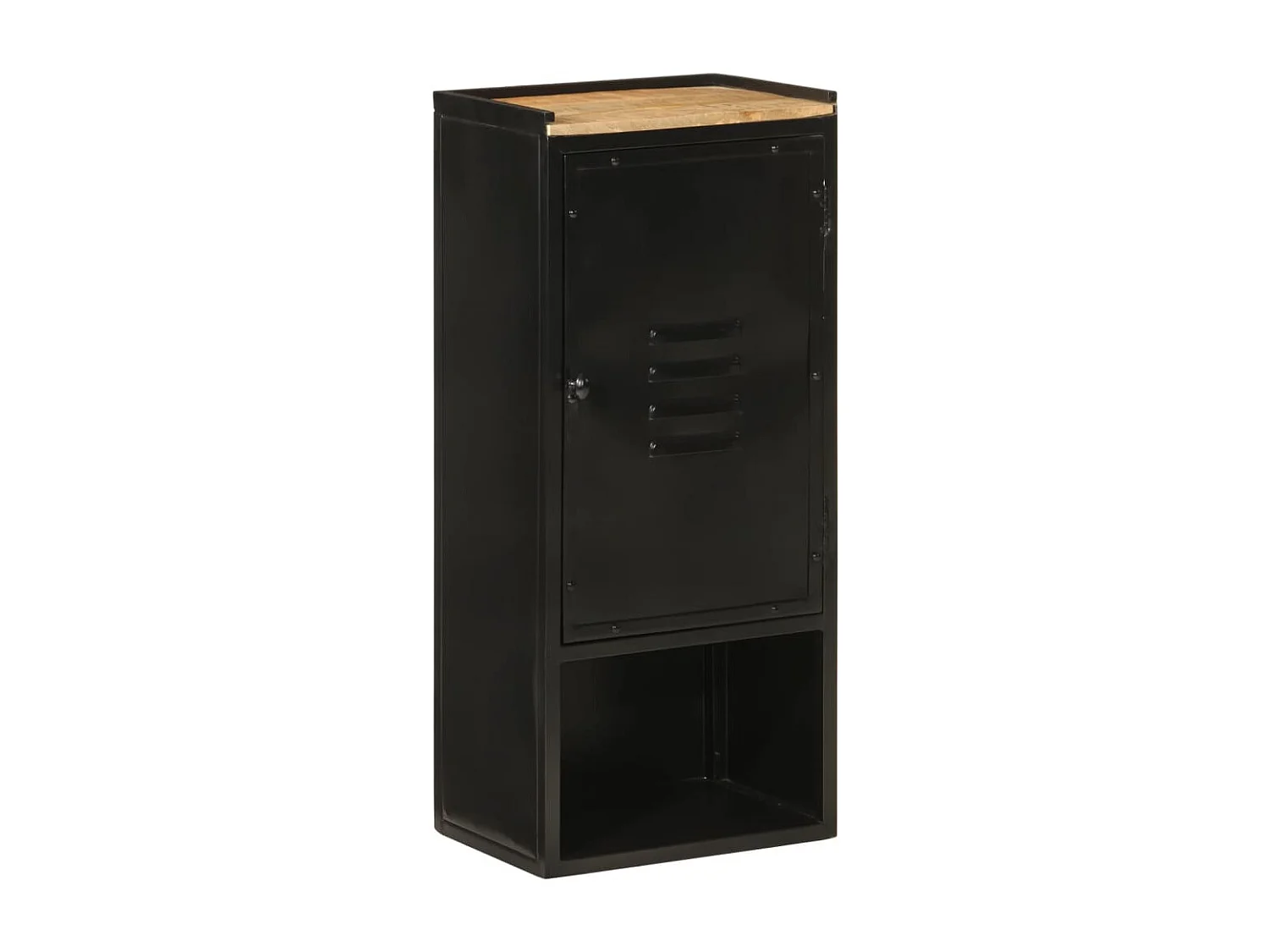 Badkamerkast 40x27x90 cm ijzer en massief mangohout