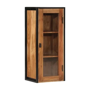 Badkamerwandkast 40x30x90 cm massief acaciahout en ijzer Badkamerwandkast 40x30x90 cm massief acaciahout en ijzer
