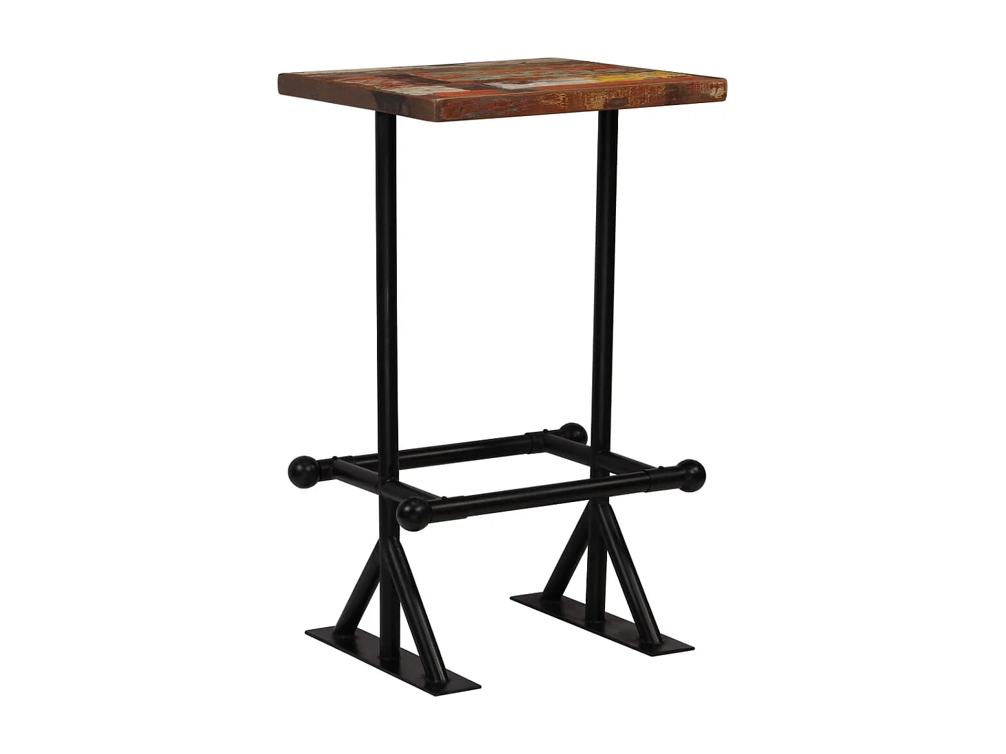 3-delige Barset massief gerecycled hout meerkleurig