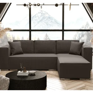 AX LIVING Hoekslaapbank bruin, Vinoria, L-vorm, 255 cm R AX LIVING Hoekslaapbank bruin, Vinoria, L-vorm, 255 cm R
