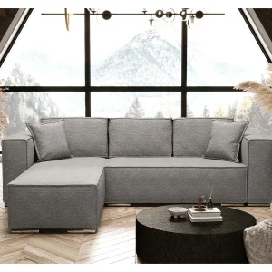 AX LIVING Hoekslaapbank lichtgrijs, Vinoria, L-vorm, 255 cm L AX LIVING Hoekslaapbank lichtgrijs, Vinoria, L-vorm, 255 cm L