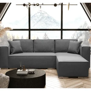 AX LIVING Hoekslaapbank grijs, Vinoria, L-vorm, 255 cm R AX LIVING Hoekslaapbank grijs, Vinoria, L-vorm, 255 cm R