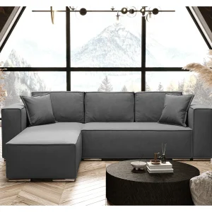 AX LIVING Hoekslaapbank grijs, Vinoria, L-vorm, 255 cm L AX LIVING Hoekslaapbank grijs, Vinoria, L-vorm, 255 cm L