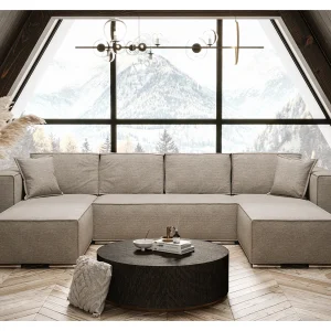 AX LIVING U-vormige hoekslaapbank beige, Vinoria, 327 cm AX LIVING U-vormige hoekslaapbank beige, Vinoria, 327 cm