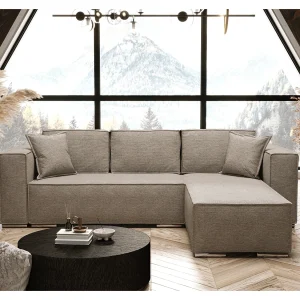 AX LIVING Hoekslaapbank beige, Vinoria, L-vorm, 255 cm R AX LIVING Hoekslaapbank beige, Vinoria, L-vorm, 255 cm R