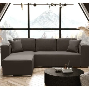 AX LIVING Hoekslaapbank bruin, Vinoria, L-vorm, 255 cm L AX LIVING Hoekslaapbank bruin, Vinoria, L-vorm, 255 cm L