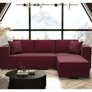 AX LIVING Hoekslaapbank bordeaux, Vinoria, L-vorm, 255 cm R AX LIVING Hoekslaapbank bordeaux, Vinoria, L-vorm, 255 cm R