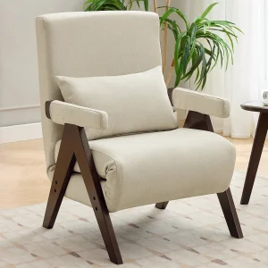 3-in-1 slaapbank, opvouwbare slaapbank – 64 x 68,5 x 93 cm – linnen stof – met slaapfunctie beige + walnoot 3-in-1 slaapbank, opvouwbare slaapbank – 64 x 68,5 x 93 cm – linnen stof – met slaapfunctie beige + walnoot
