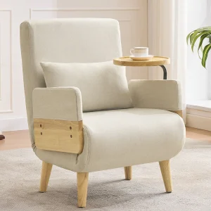 3-in-1 slaapbank, opvouwbare slaapbank – 58 x 67 x 88 cm – linnen stof – met slaapfunctie – beige 3-in-1 slaapbank, opvouwbare slaapbank – 58 x 67 x 88 cm – linnen stof – met slaapfunctie – beige