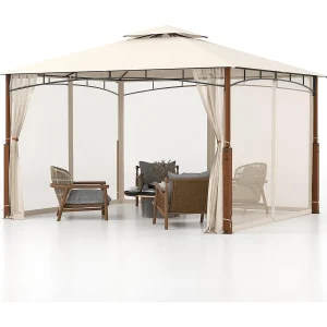 3,6 x 3 m paviljoen met dubbel dak en muggennet, waterdicht, stabiel, winterbestendig, partytent, tuinpaviljoen voor terras, tuin, achtertuin ZB33083 3,6 x 3 m paviljoen met dubbel dak en muggennet, waterdicht, stabiel, winterbestendig, partytent, tuinpaviljoen voor terras, tuin, achtertuin ZB33083