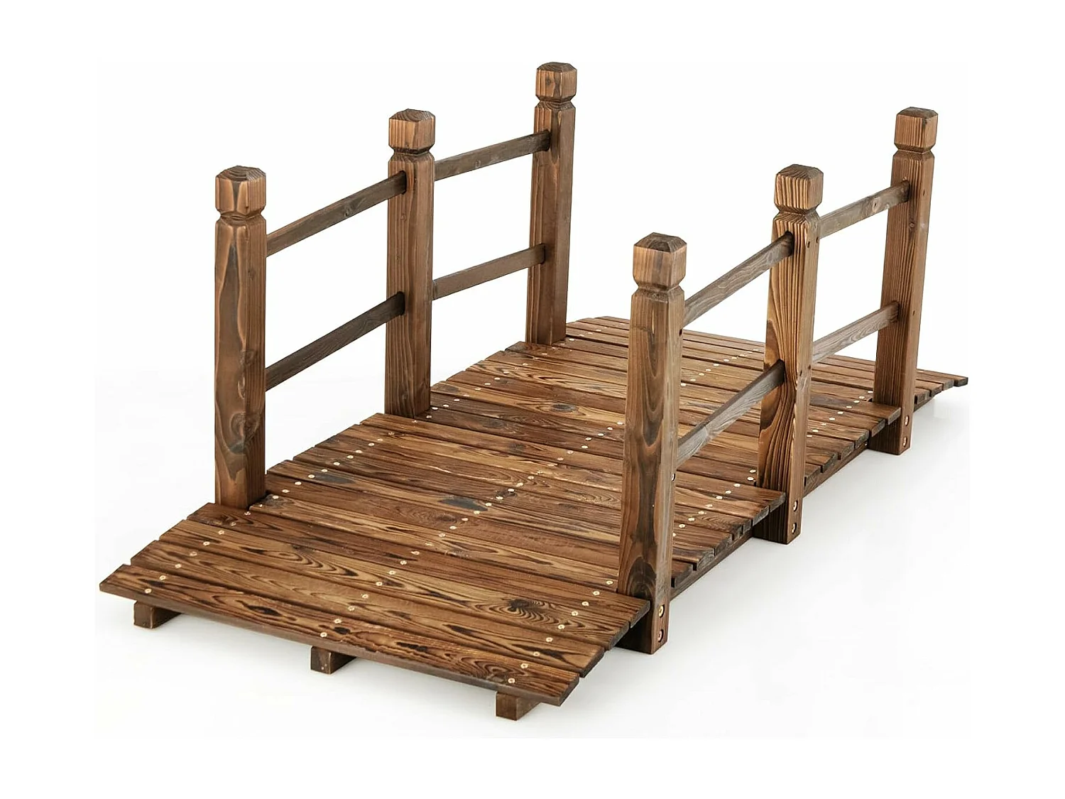 2-delige set, bruin, houten wiel met plaatstaal, houten wagen, decoratief Wagon wiel, 76x76x3,5 cm SF6289
