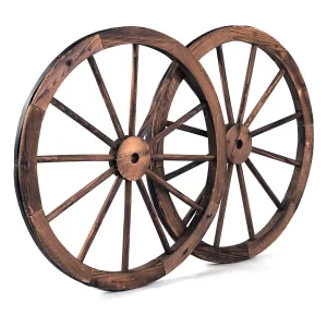 Autowiel, 2-delige set, bruin, houten wiel met plaatstaal, houten wagen, decoratief Wagon wiel, 76x76x3,5 cm Autowiel, 2-delige set, bruin, houten wiel met plaatstaal, houten wagen, decoratief Wagon wiel, 76x76x3,5 cm