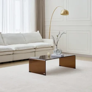 Salontafel van gebogen gehard glas – Bruin – ALONZO Salontafel van gebogen gehard glas – Bruin – ALONZO