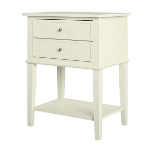 Accenttafel met 2 laden in MDF Wit Accenttafel met 2 laden in MDF Wit