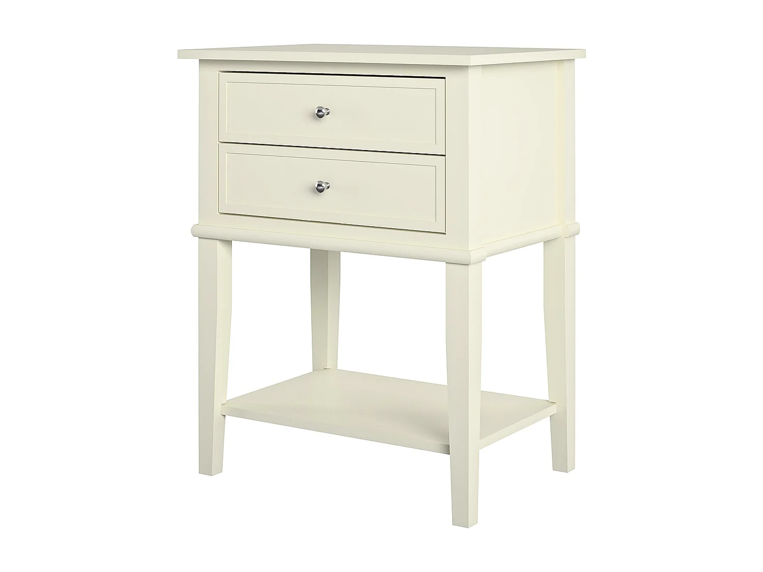Accenttafel met 2 laden in MDF Wit