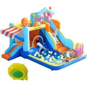 7-in-1 opblaasbaar waterpark voor kinderen – 395 x 340 x 236 cm – Oxford – met blower – Blauw 7-in-1 opblaasbaar waterpark voor kinderen – 395 x 340 x 236 cm – Oxford – met blower – Blauw
