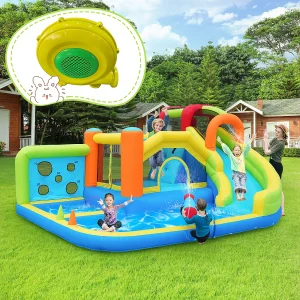 7-in-1 opblaasbaar waterpark voor kinderen – 410 x 315 x 203 cm – Oxford – met blower – Blauw 7-in-1 opblaasbaar waterpark voor kinderen – 410 x 315 x 203 cm – Oxford – met blower – Blauw