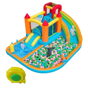 8-in-1 opblaasbaar zwembadkasteel voor kinderen – 460 x 343 x 190 cm – Oxford – met blower – Oranje 8-in-1 opblaasbaar zwembadkasteel voor kinderen – 460 x 343 x 190 cm – Oxford – met blower – Oranje