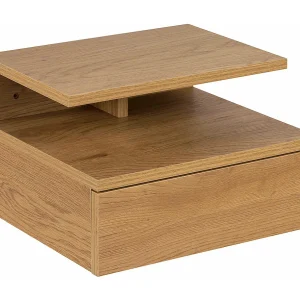 Ashly nachtkastje wandmontage met 1 plank, 1 lade natuur.